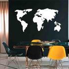 Quadro Decorativo Vazado Mapa Mundi Político MDF 3mm Preto