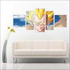 Quadro Decorativo Vegeta Dragon Ball Anime Desenho Mosaico Com 5 Peças TT1