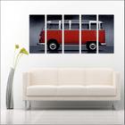 Quadro Decorativo Vintage Carros Mosaico Kombi Com 5 Peças GG11