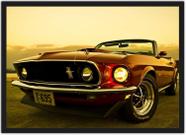 Quadro Decorativo Vintage Mustang Retrô Com Moldura