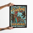 Quadro Decorativo Vintage Surf Hawaii 24x18cm - com vidro