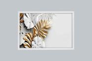 Quadro Decorativo White And Gold Foliage