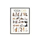 Quadro Decorativo Yoga Cats 45X34Cm - Madeira Branca