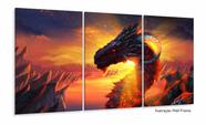 Quadro Decorativos Dragão com 3 peças 125x60