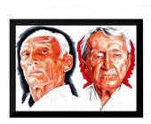 Quadro Desenho Arte Jiu Jitsu Carlos E Helio Gracie 42x29cm