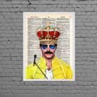 Quadro Desenho Freddie Mercury Queen 24x18cm - com vidro