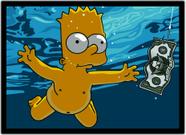 Quadro Desenho Simpsons Bart Nirvana Nevermind Com Moldura