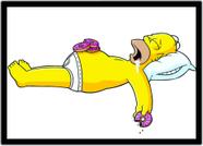 Quadro Desenho Simpsons Homer Dormindo Com Moldura G01