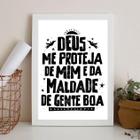 Quadro Deus Me Proteja De Mim 33X24Cm - Com Vidro