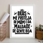 Quadro Deus Me Proteja de Mim 33x24cm