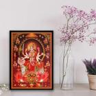 Quadro Deusa Hindu Durga 24X18Cm - Com Vidro Preta