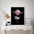 Quadro DJ Yoda - Óculos Rosa 24x18cm - com vidro