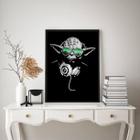 Quadro DJ Yoda - Óculos Verde 33x24cm - com vidro