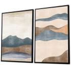 Quadro Duplo Canvas Abstrato Areia Do Deserto 126x93cm