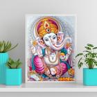 Quadro Elefante Ganesha Baby 45X34Cm - Vidro Branca