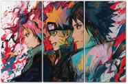 Quadro Naruto Akatsuki Nuvem Vermelha Mosaico 5 Peças 115x60cm