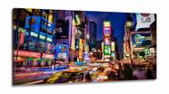 Quadro Em Tecido Decorativo New York City Times Square Luzes em Tecido Canvas 130x60