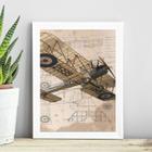 Quadro Esboço Avião Vintage 24x18cm - com vidro