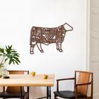 Quadro Escultura Boi Cortes de Carne Bovina 100x72 Marrom Marrom