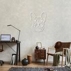 Quadro Escultura Cachorro Bulldog Frances 100x80 Branco Branco