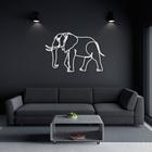 Quadro Escultura de Parede Corpo Elefante, One Line Branco