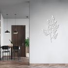 Quadro Escultura Line Flower 80x50 Branco Branco