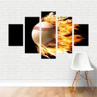 Quadro Esportes Bola de Beisebol Baseball chamas Canvas