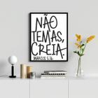 Quadro Evangélico Não TemasCreia 45x34cm - com vidro