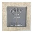 Quadro Exu Caveira Madeira Carvalho E Metal 13 X13 Cm