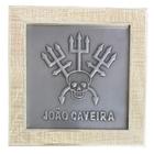 Quadro Exu Joâo Caveira Madeira Carvalho E Metal 18 X18 Cm