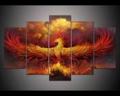 Quadro Fenix 5 Peças Mosaico 4k Top Mdf 6mm