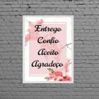 Quadro Floral hooponopono 33x24cm - com vidro