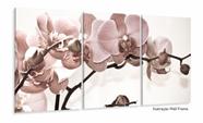 Quadro Flores Orquídeas Para Sala Recepção Tecido 120x60 em tecido 3 peças