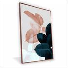 Quadro Folhagem Rose Canvas Com Vidro