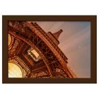 Quadro Foto Paris Torre Eiffel Sol Moldura Marrom 22x32cm
