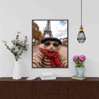 Quadro Foto Selfie Gata Em Paris 33x24cm