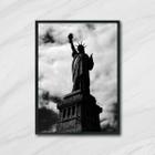 Quadro Fotografia Estátua Da Liberdade Preto E Branca 24X18