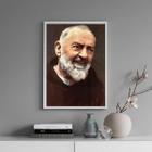 Quadro Fotografia Padre Pio 33X24Cm - Com Vidro