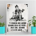 Quadro Frase De Amor Charlie Chaplin 24X18Cm Vidro - Branca