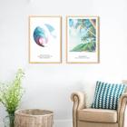 Quadro Frase Diver Mar e Praia 88x60 2-60x43 Caixa Marfim Moldura Caixa, Marfim