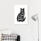 Quadro Frase Gente legal tem Gato 60x43 Caixa Branco Moldura Caixa, Branca