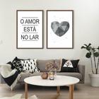 Quadro Frase O Amor esta no Lar 62x43 2-43x30 Caixa Marrom Moldura Caixa, Marrom Cafe