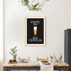 Quadro Frase Poupe Água Beba Cerveja 86x60 Caixa Marfim Moldura Caixa, Marfim