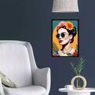 Quadro Frida Moderna de Óculos 24x18cm - com vidro