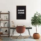 Quadro Gamer Game Over Menu 43x30 Caixa Marrom Moldura Caixa, Marrom Cafe