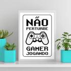 Quadro Gamer Jogando Não Perturbe 24X18Cm