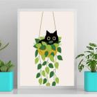 Quadro Gatinho No Vaso De Planta 45X34Cm - Com Vidro