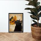 Quadro Gato Com Girassol 33x24cm