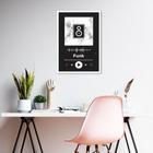 Quadro Gênero Musical Funk 43x30 Caixa Branco Preto Moldura Caixa, Branca, Preto