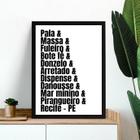 Quadro Gírias De Recife - Pernambuco 33X24Cm - Com Vidro